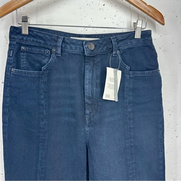 ASOS size 30 Remo 24/0 Recycled Salvaged Denim Dark Blue High Waist Jeans NEW - Picture 2 of 14